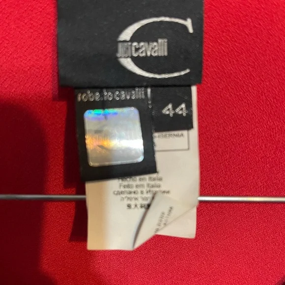 Just Cavalli Vibrant Red Ruched Long Sleeve Dress - Picture 2 of 2